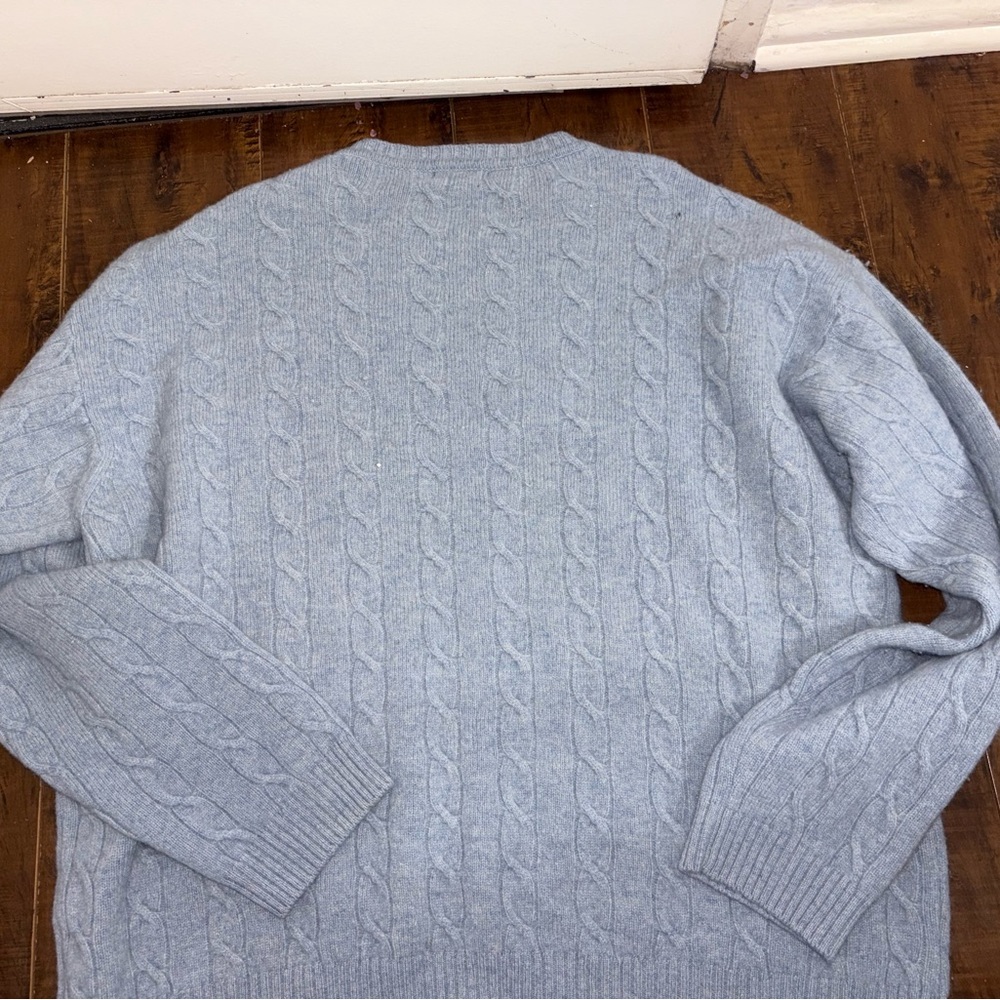 Gant Men’s Blue Cable Knit Pullover Sweater 100% Wool Size XL - Picture 4 of 4